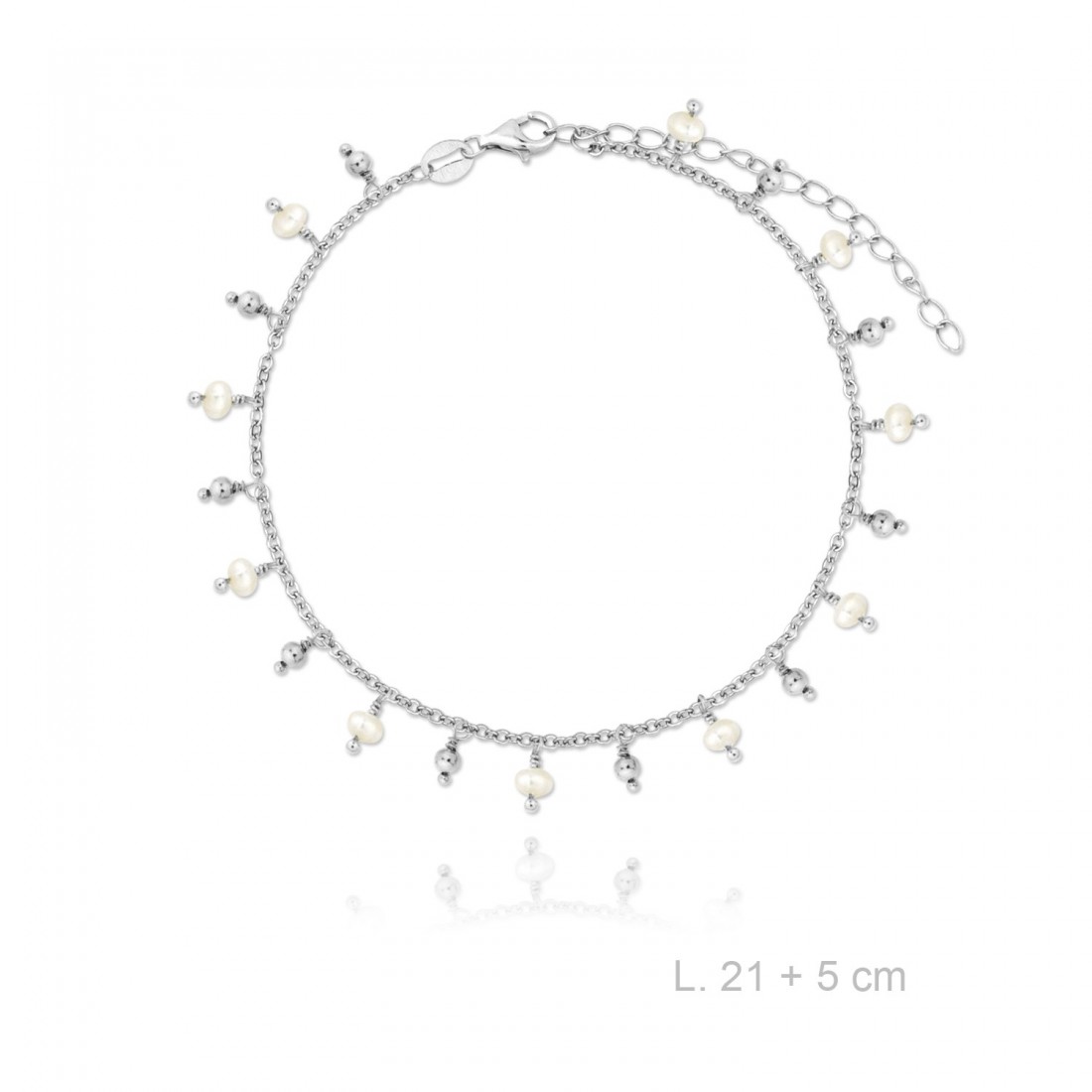 TOUS - Tobillera Cool Joy de plata y perlas