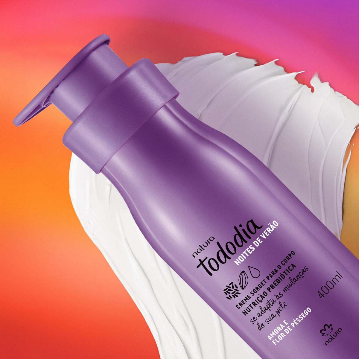 Natura - Creme Sorbet Desodorante Nutritivo para o Corpo Tododia Amora e Flor de Pêssego