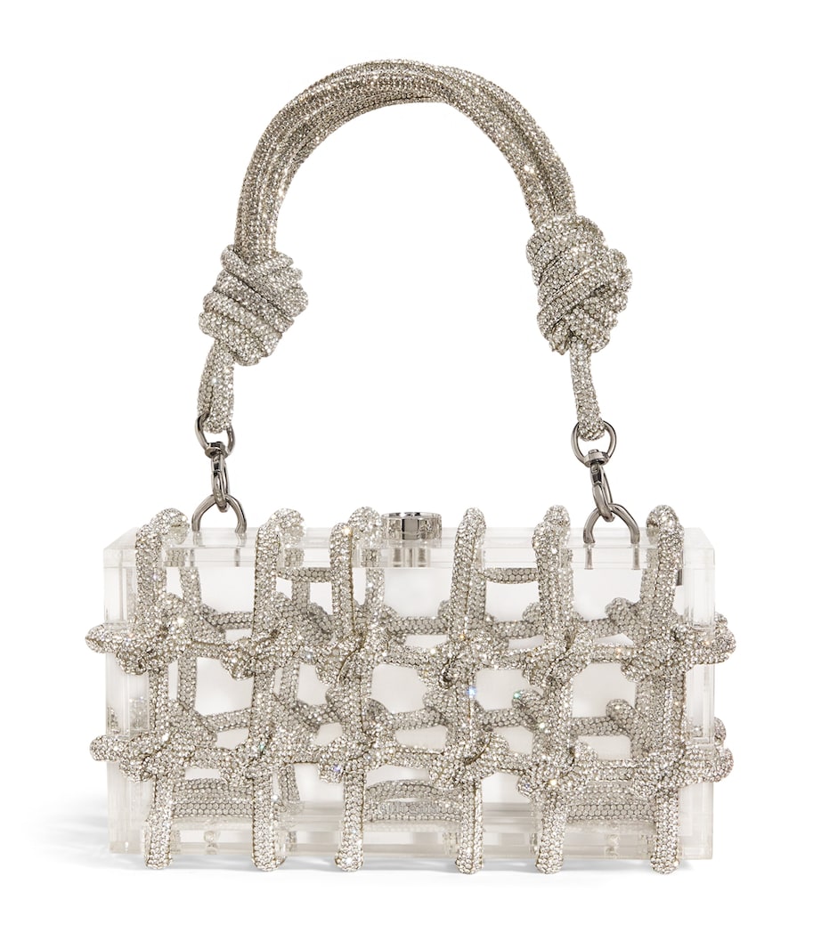 Cult Gaia - Acrylic Evening Clutch with Metallic Lattice Pattern