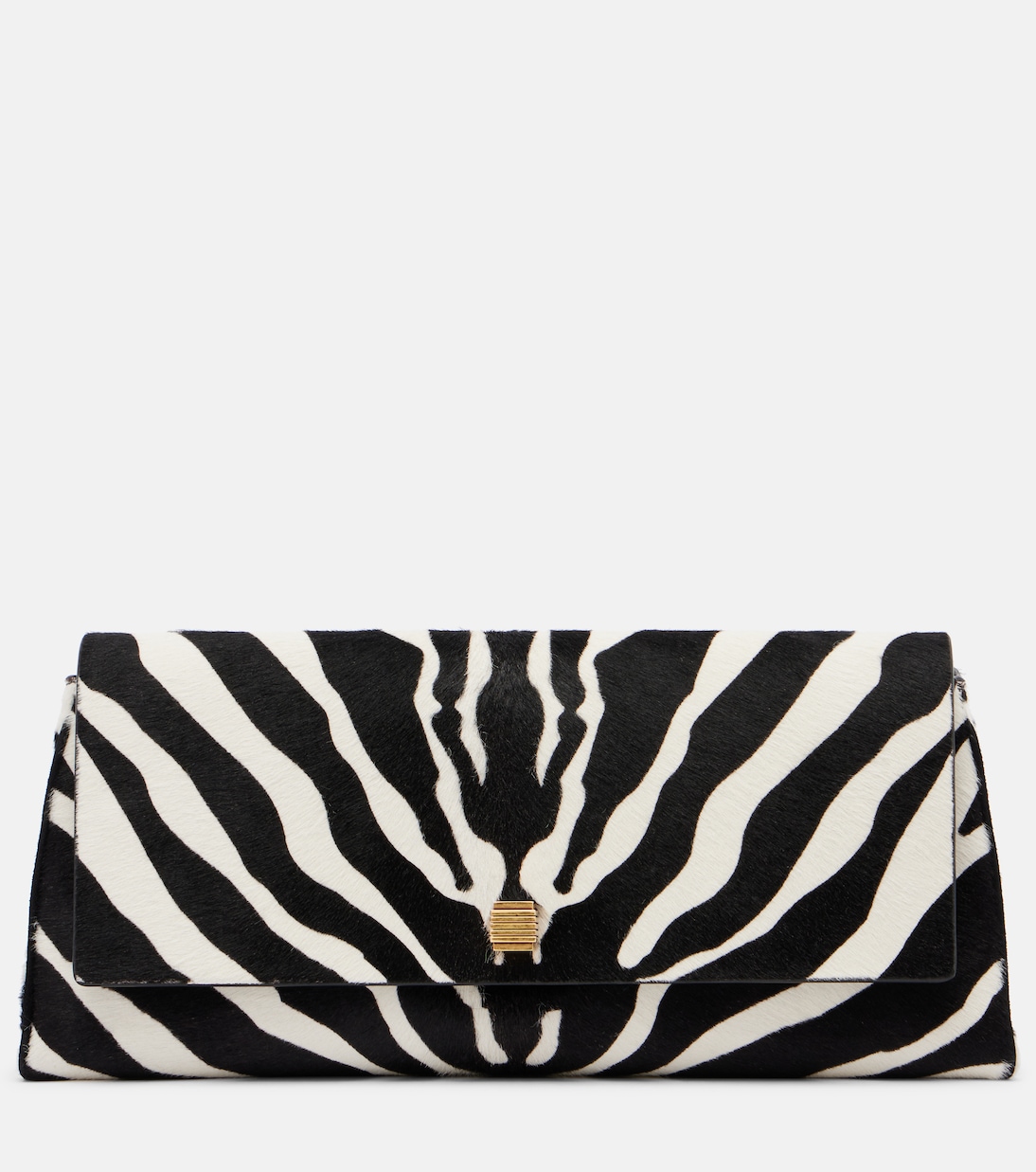 Khaite - Audrey Clutch in Zebra-Print Calf Hair