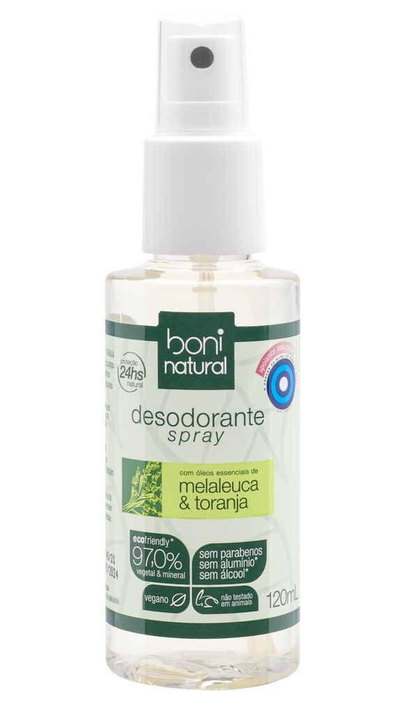 Boni Natural - Desodorante Natural Spray Vegano Melaleuca e Toranja