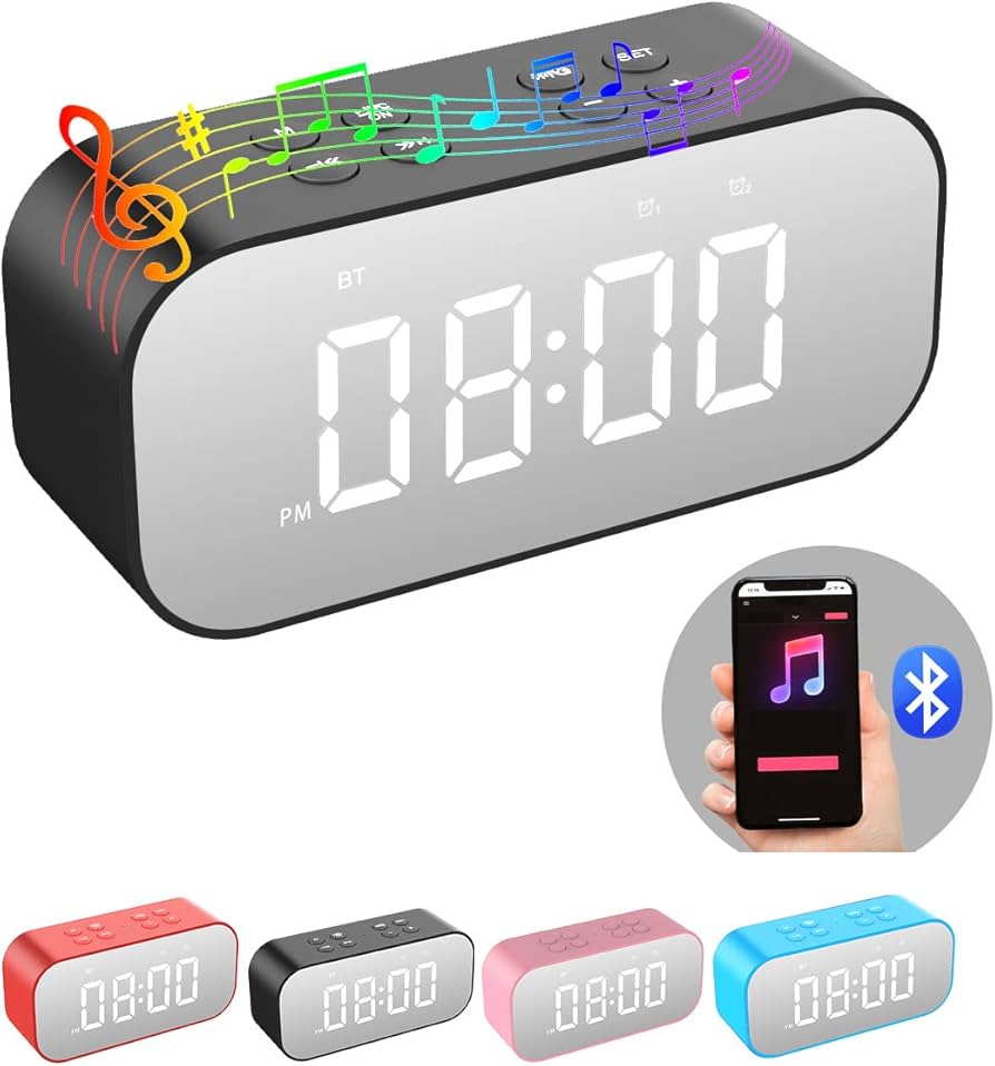 ORIA - Digital Mirror Clock FM Bluetooth Speaker