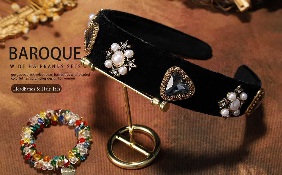 Studio F - Moño Velvet Con Perlas