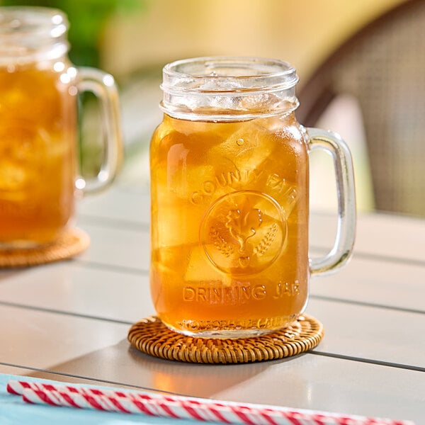Libbey - County Fair Drinking Jar / Mason Jar with Handle, 16.5 oz