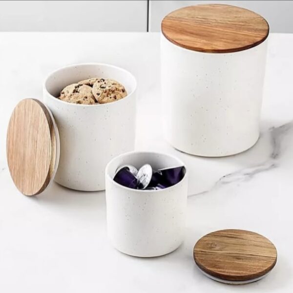 Member's Mark - Member's Mark 4-piece Canister With Acacia Wood Lid Set