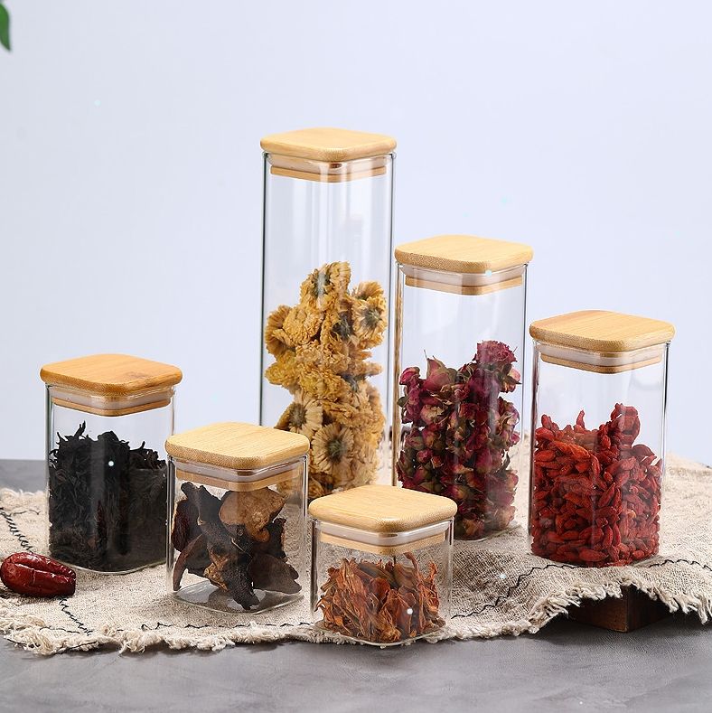 Various (widely available on platforms like Lazada) - Airtight Glass Container With Bamboo Lid