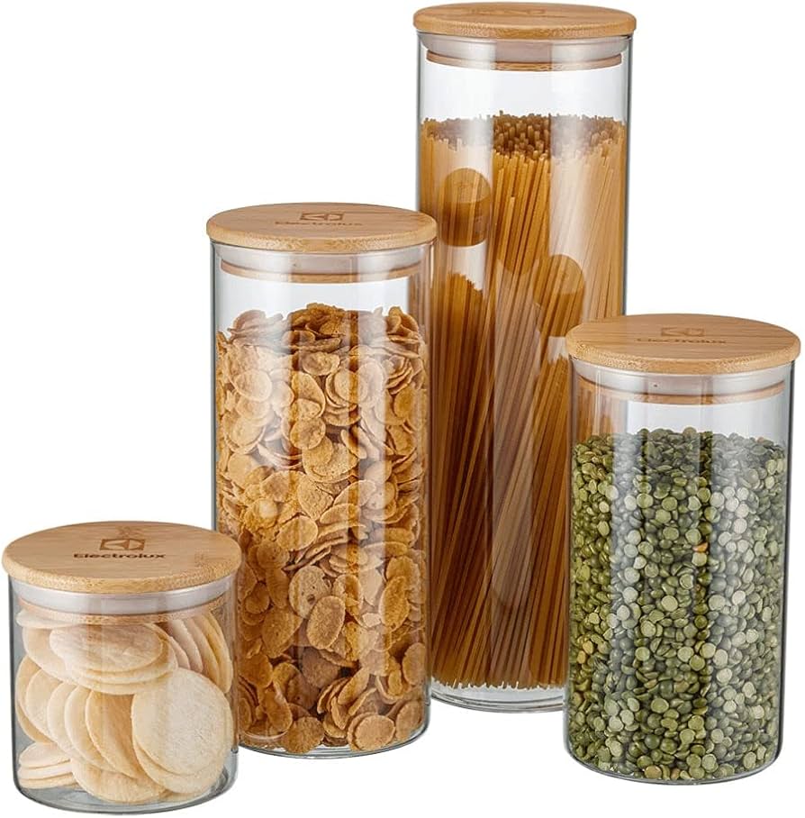 Electrolux - Potes Herméticos Porta-Mantimentos com Tampa de Bambu