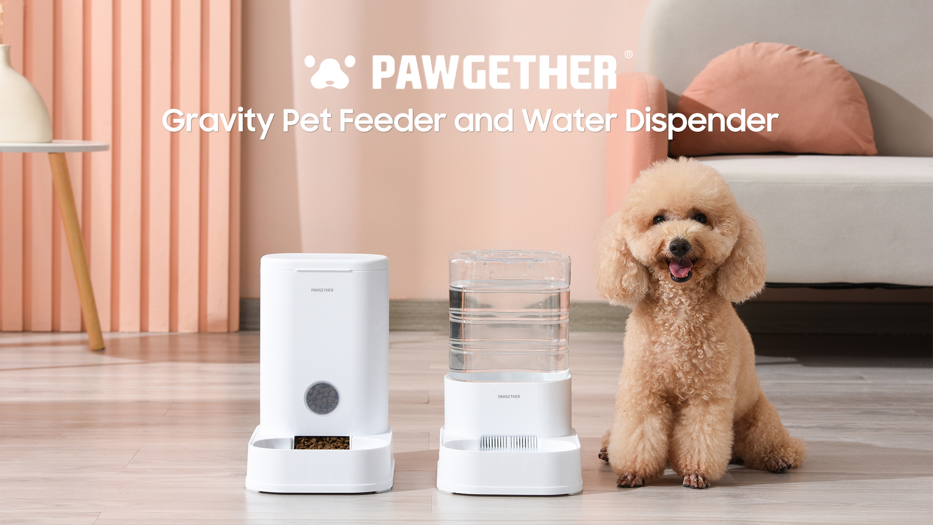 PAWGETHER - 2 Pack Gravity Cat Feeder and Water Dispenser