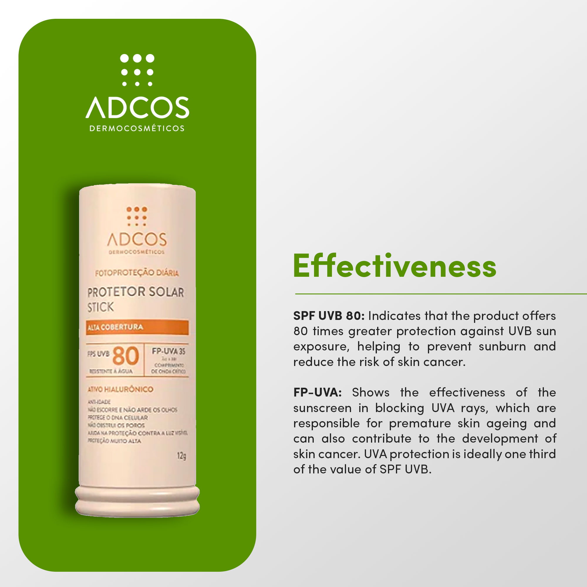 Adcos - Protetor Solar Stick FPS 80