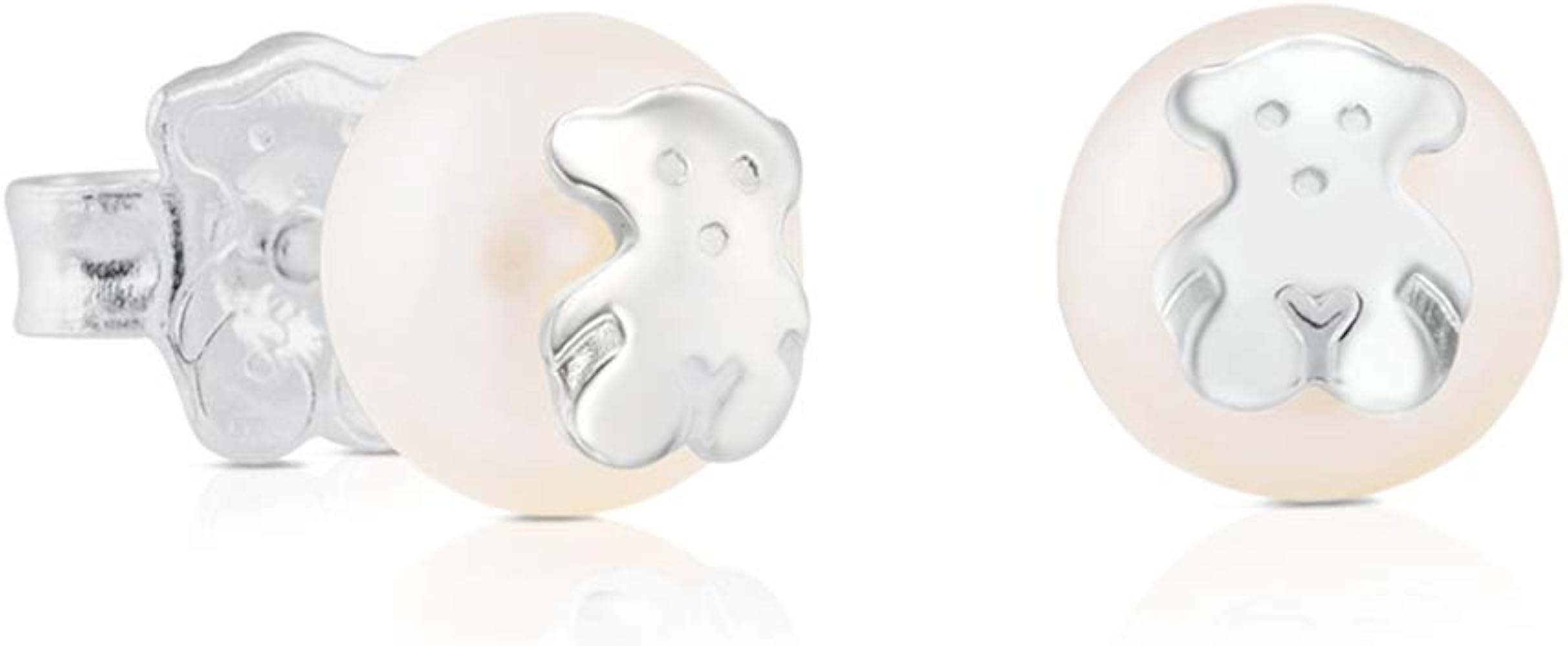 Tous - Silver Bear Earrings with Pearl