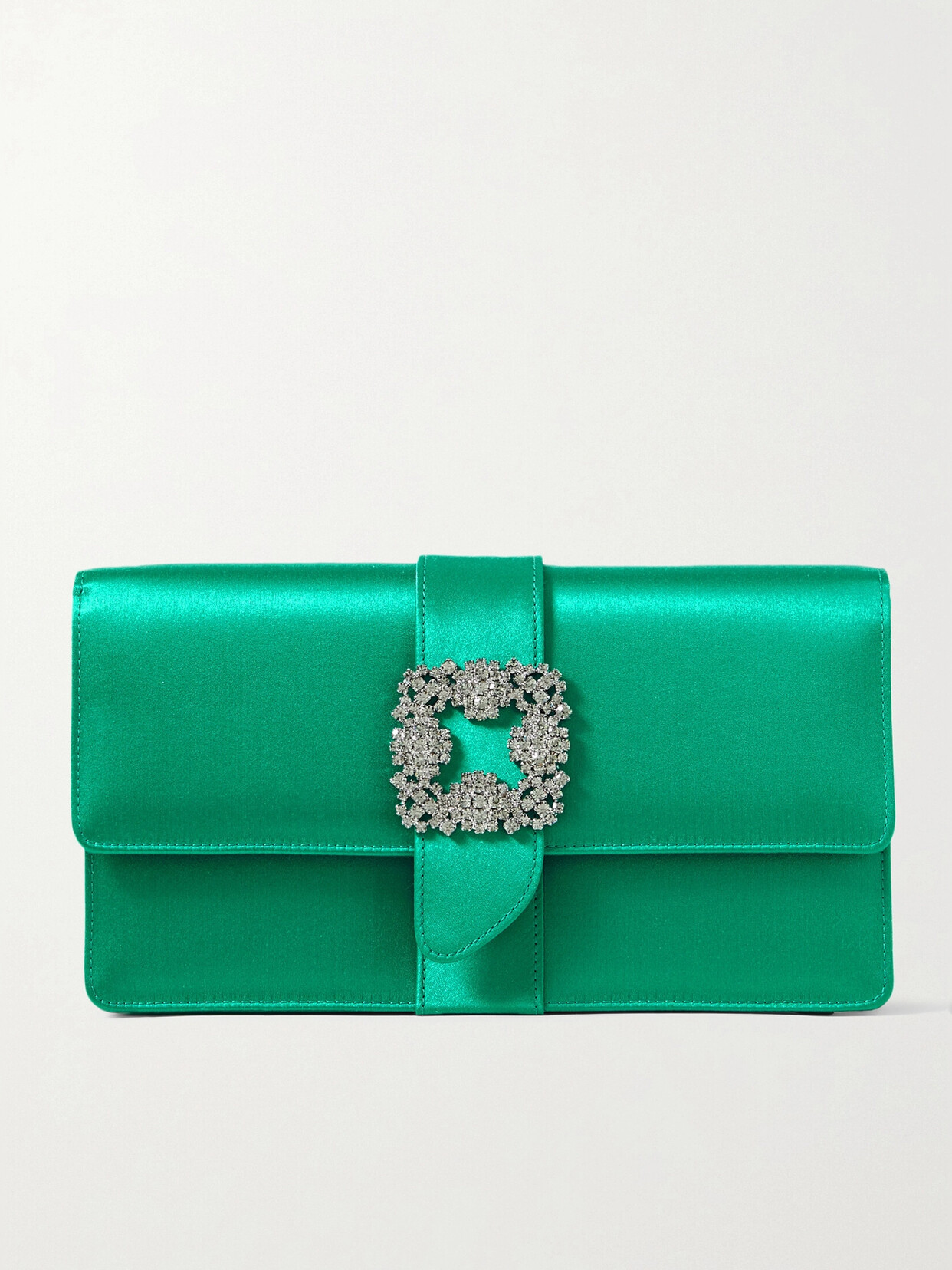 Manolo Blahnik - Capri Crystal-Embellished Satin Clutch