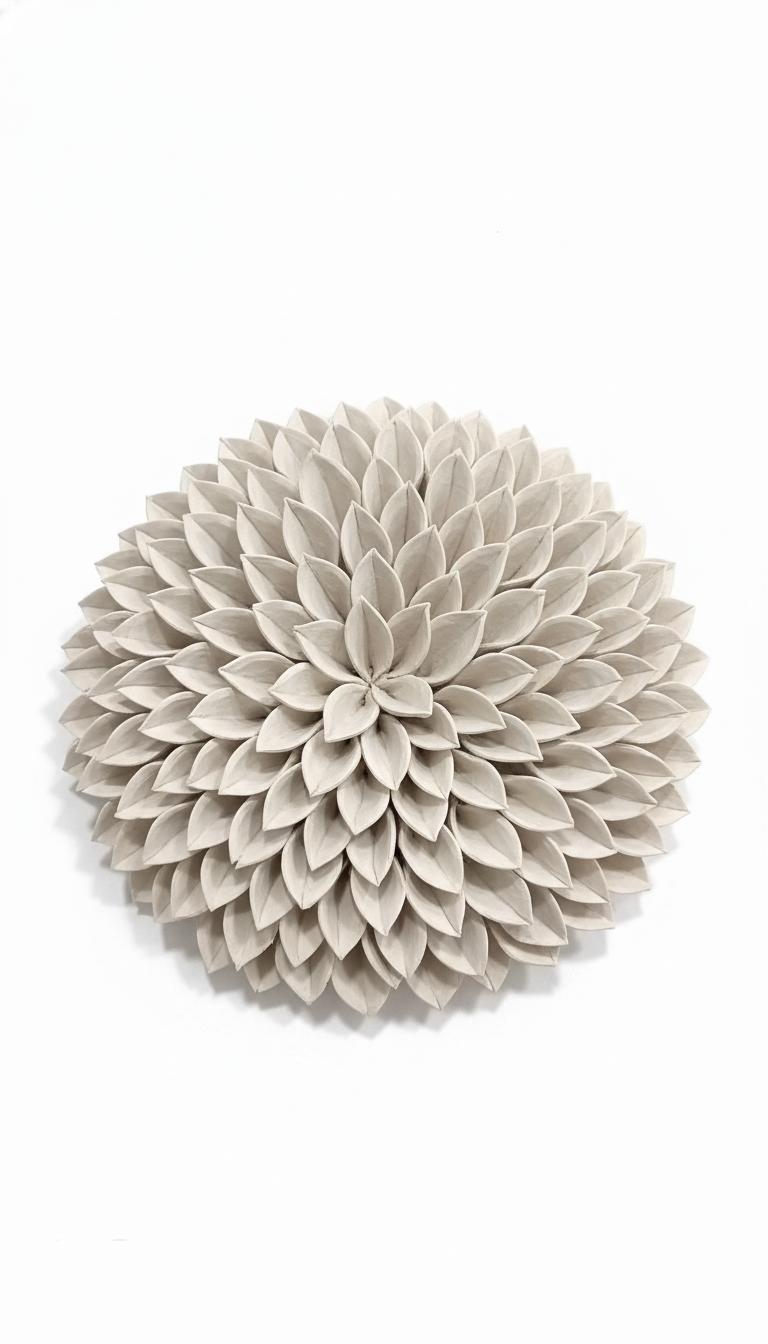 Off-White Chrysanthemum Organic Sculpture Sculptures