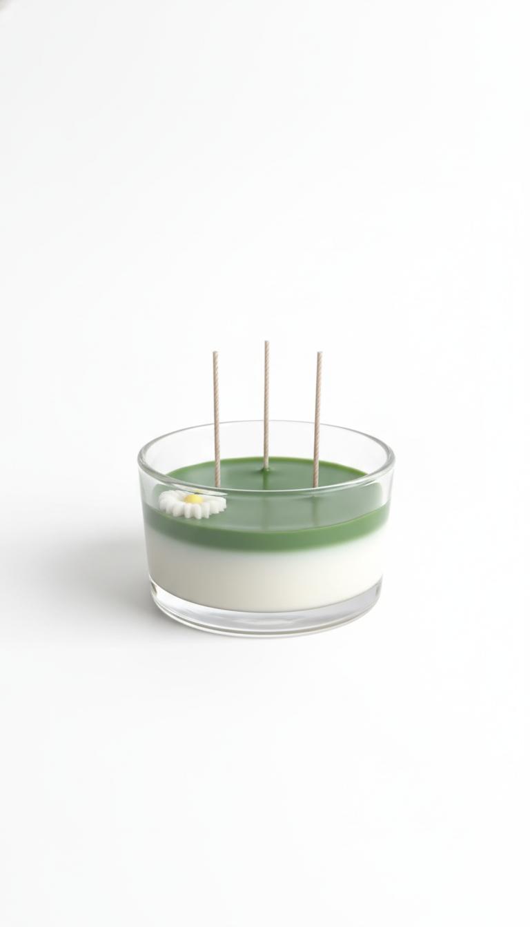 Three Wick Layered Daisy soy wax candle Candles