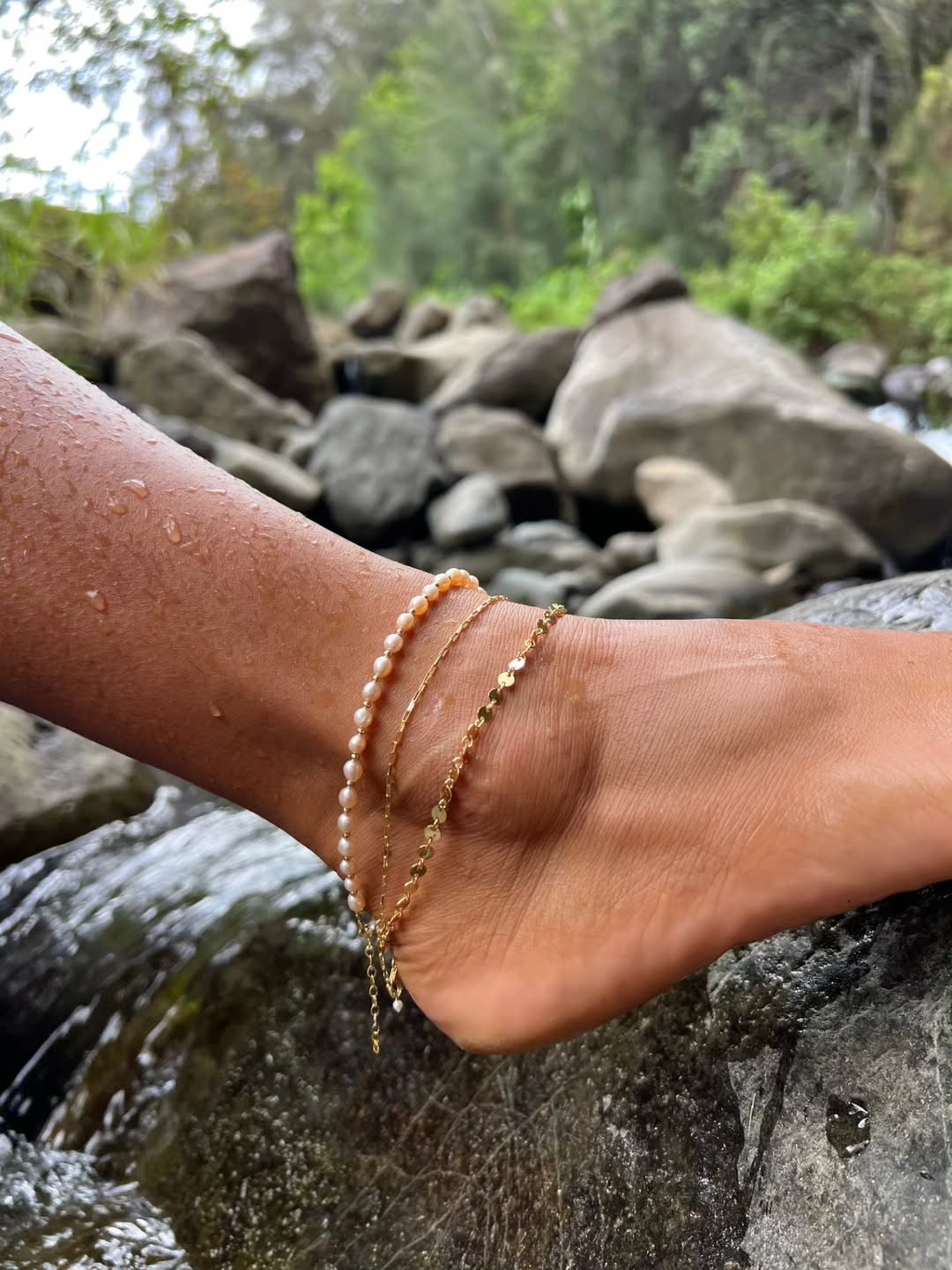 Beaded & Pearl Anklets 2