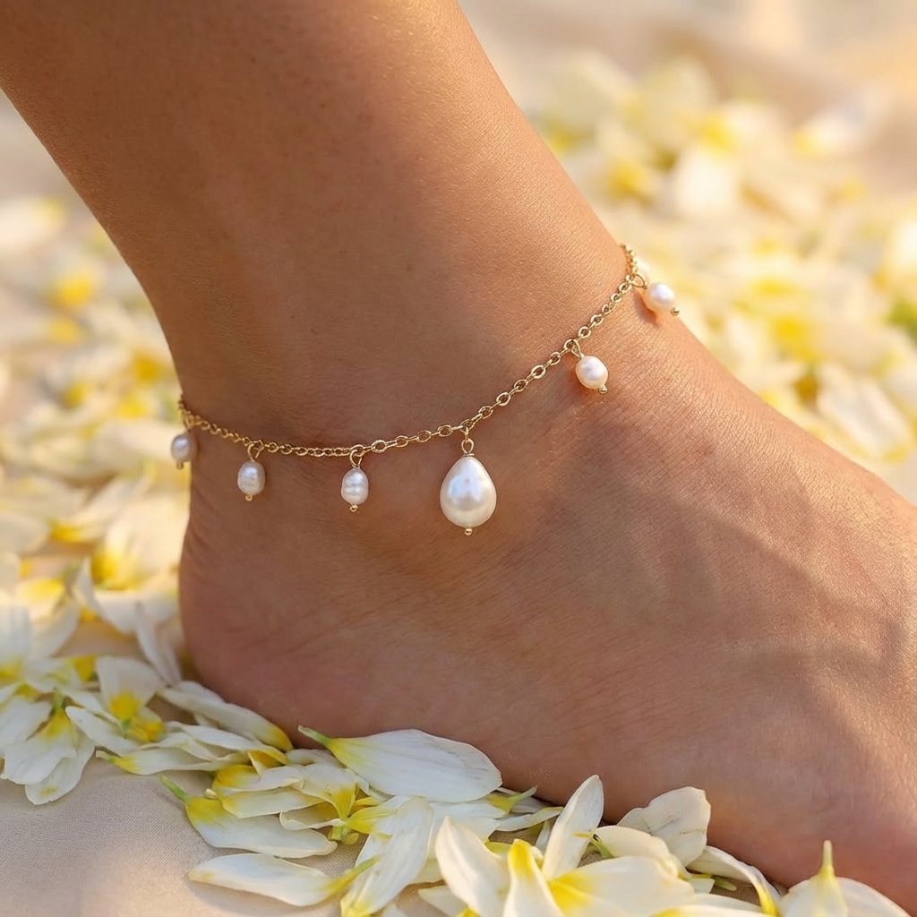 Delicate Pearls Anklets product 2