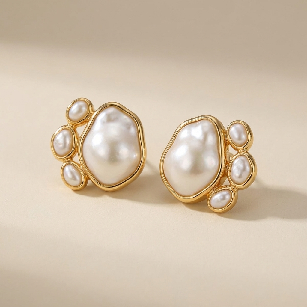 Modern Pearl Studs — product image