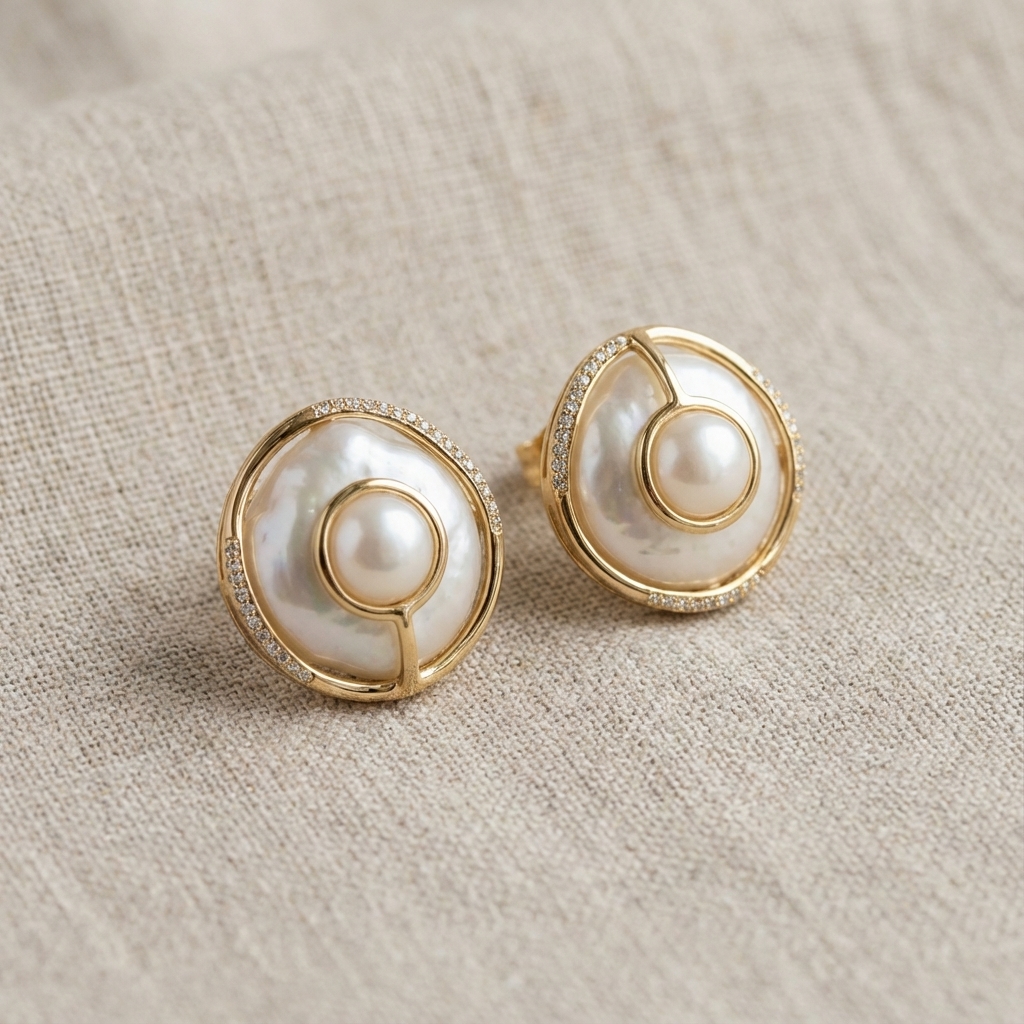 Modern Pearl Studs product 3