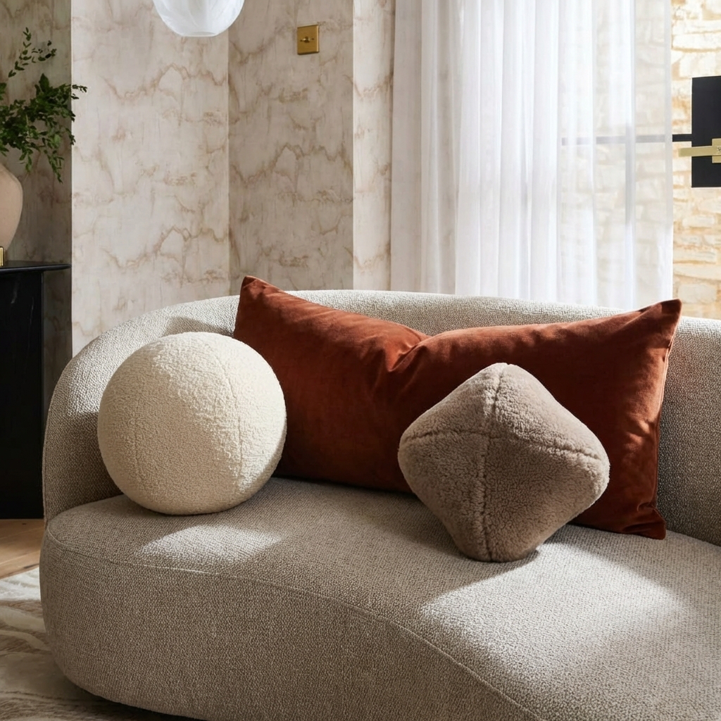 Sculptural Shapes Throw Pillows main image