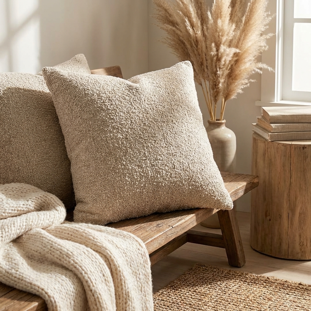 Textured Neutrals Throw Pillows main image