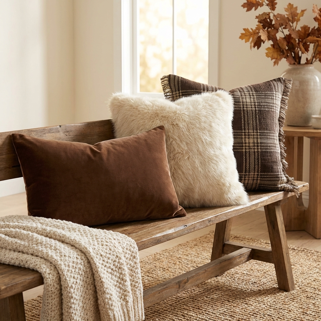 Textured Neutrals Throw Pillows image 3