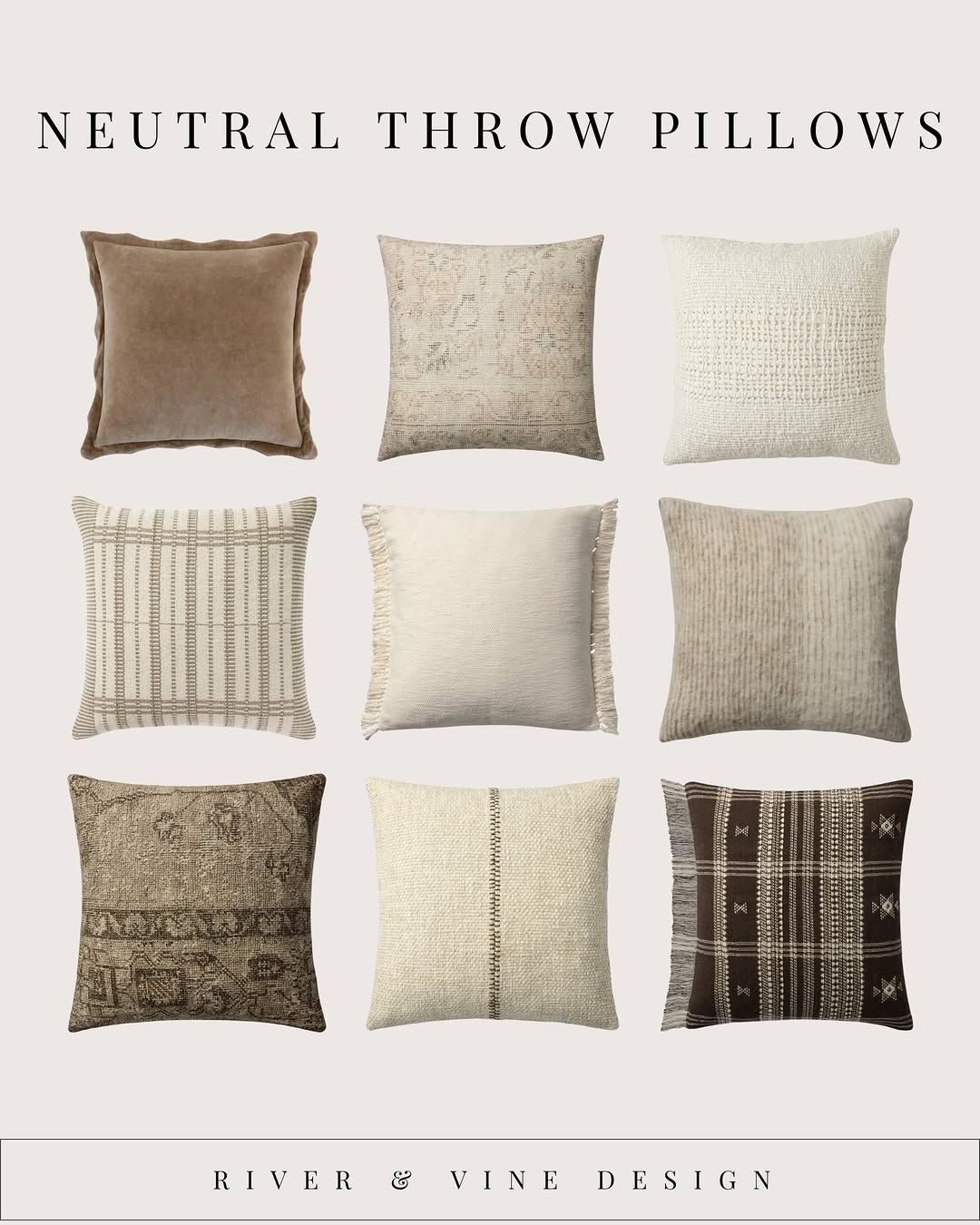 Textured Neutrals Throw Pillows 1