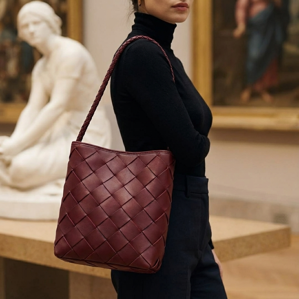 The Woven Texture Bucket Bag — product image