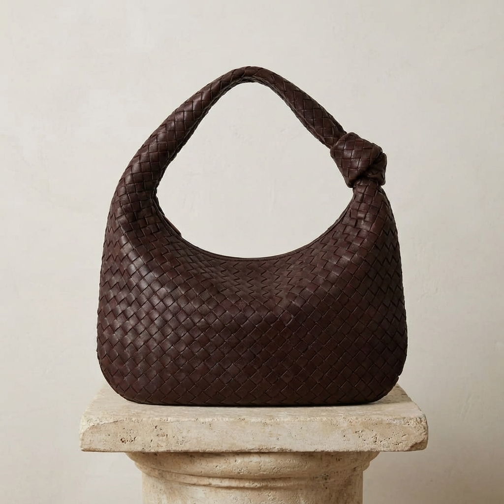 Woven Leather Hobo Bag — product image