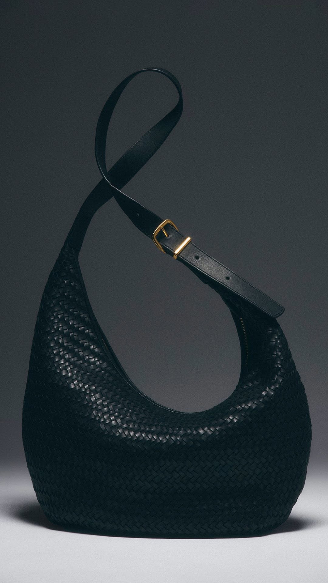 Woven Leather Hobo Bag