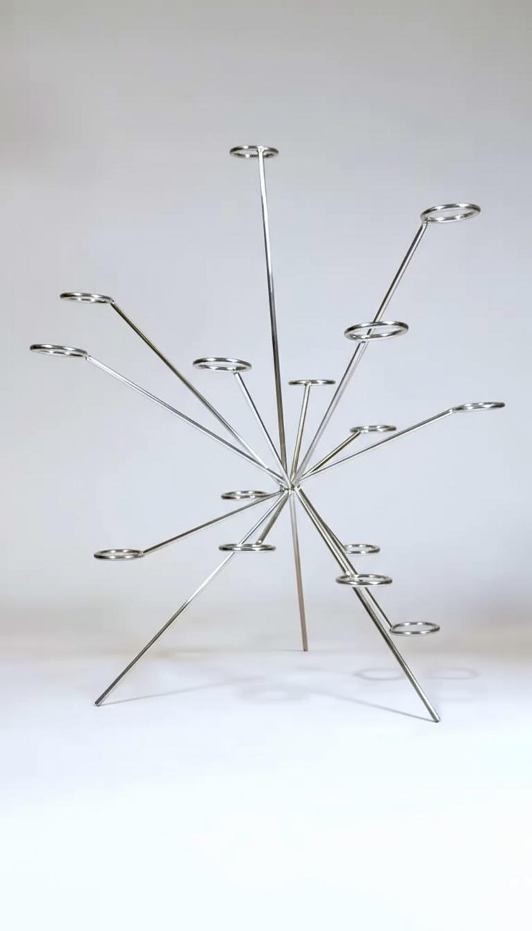 Polished Metal Starburst Minimalist Craft Sculptures