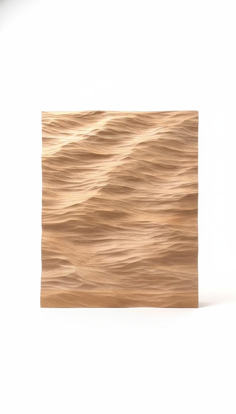 Carved Wood Wave Minimalist Craft Sculptures