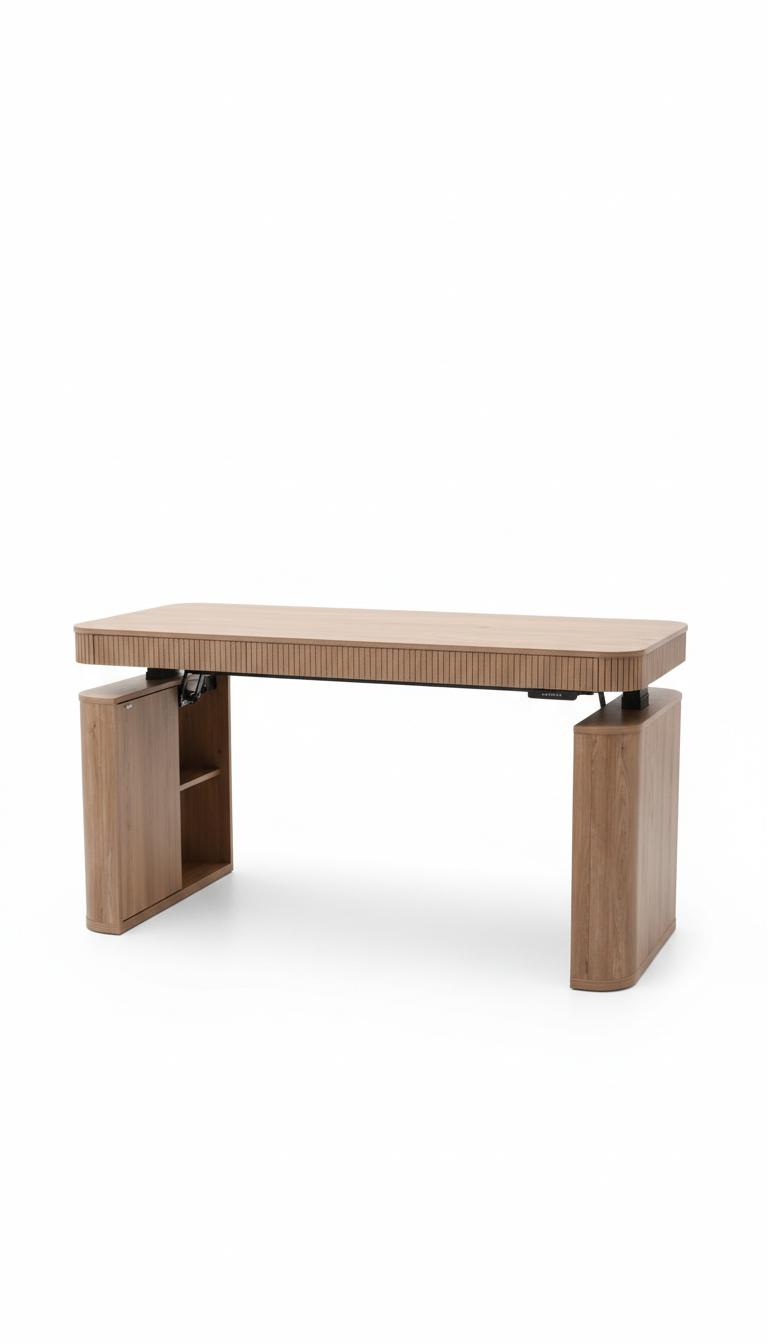 Reeded Wood Adjustable Minimalist Writing Desk