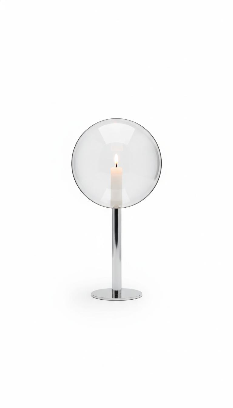 Silver Optical Lens Scandinavian Design Candle Holders