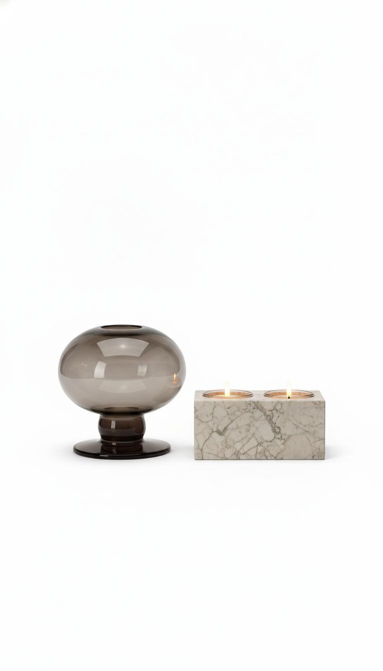 Marble Block Scandinavian Design Candle Holders