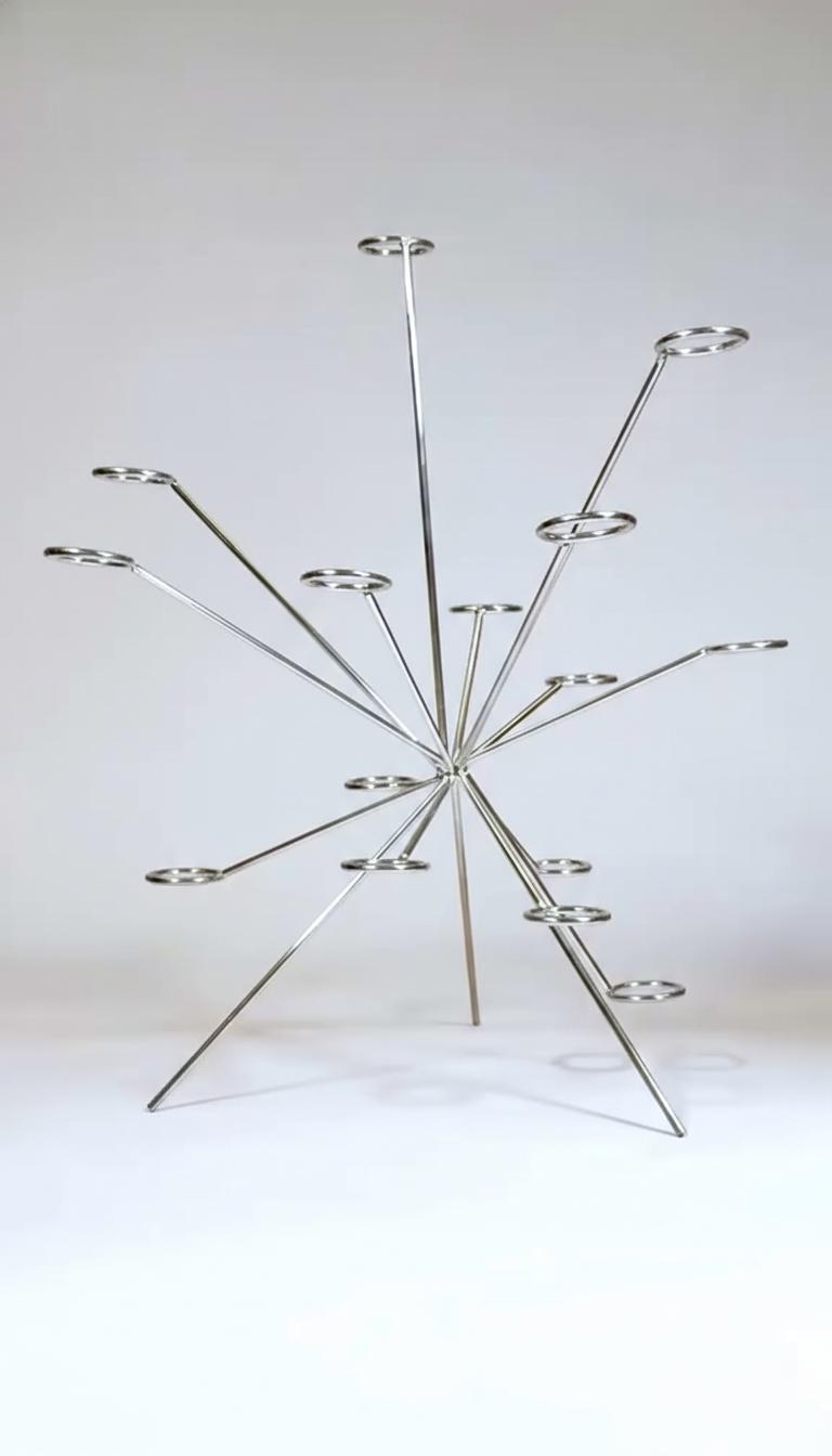 Silver Starburst Sculptural Form Bowl