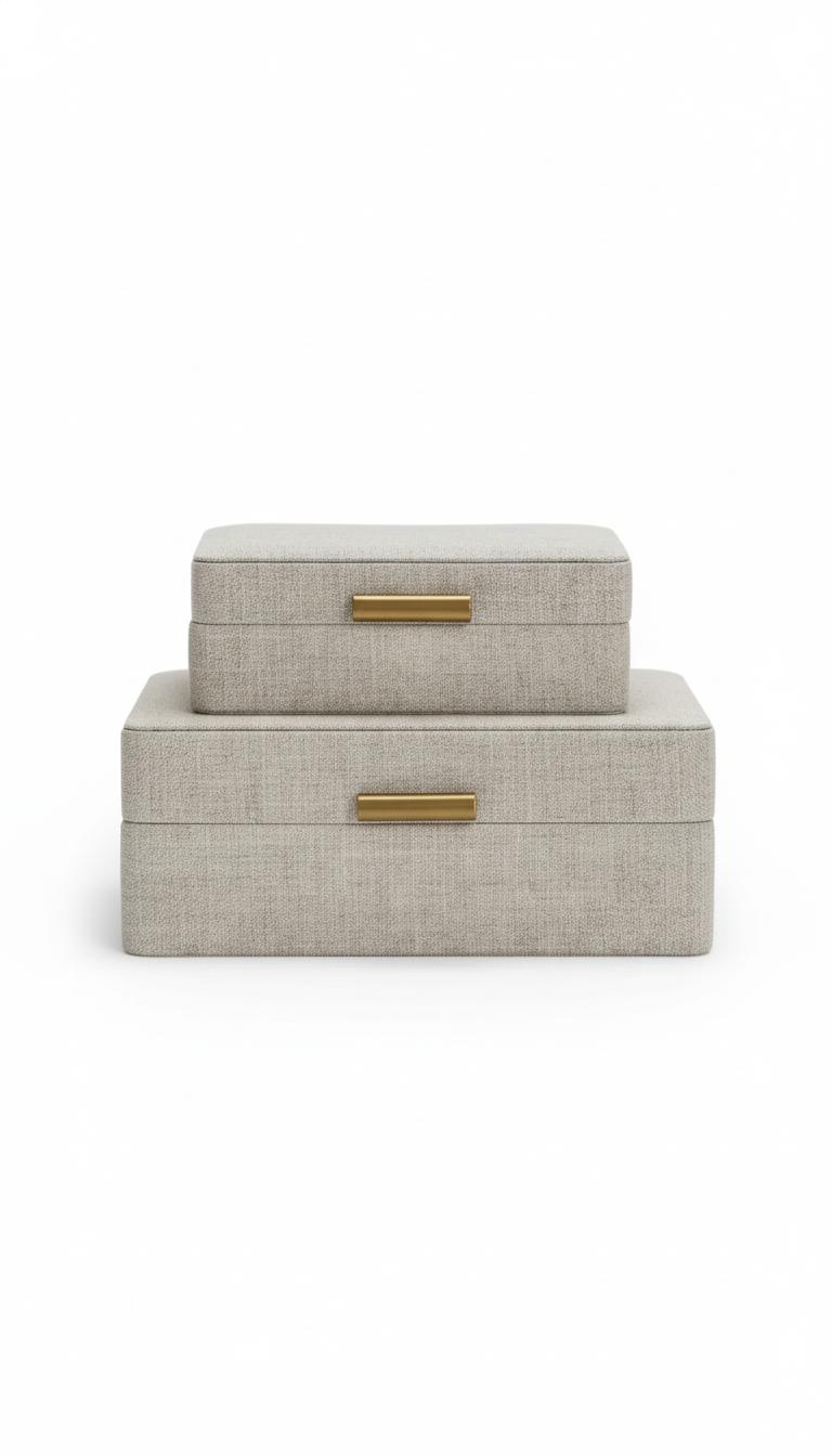 Fabric Box With Gold Handle Sustainable Sanctuary Storage home organization & storage