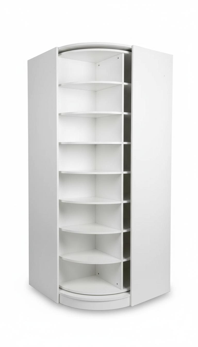 White Rotating Corner The Smart-Tech Closet home organization & storage